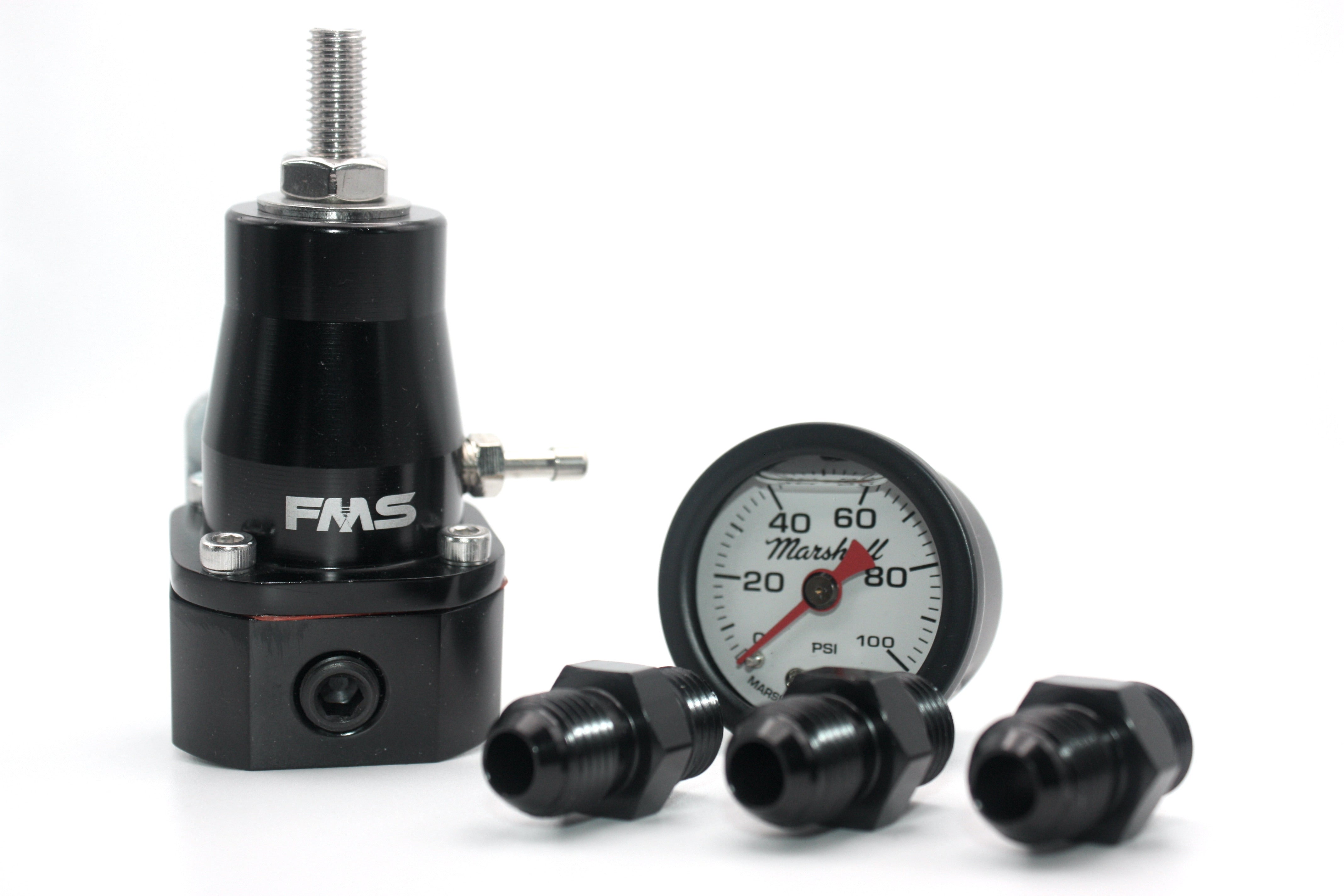 thumbnail image 2 of Grams Performance Fuel Pressure Regulator W/ White Face Gauge – 0-120 Psi 2 of 4